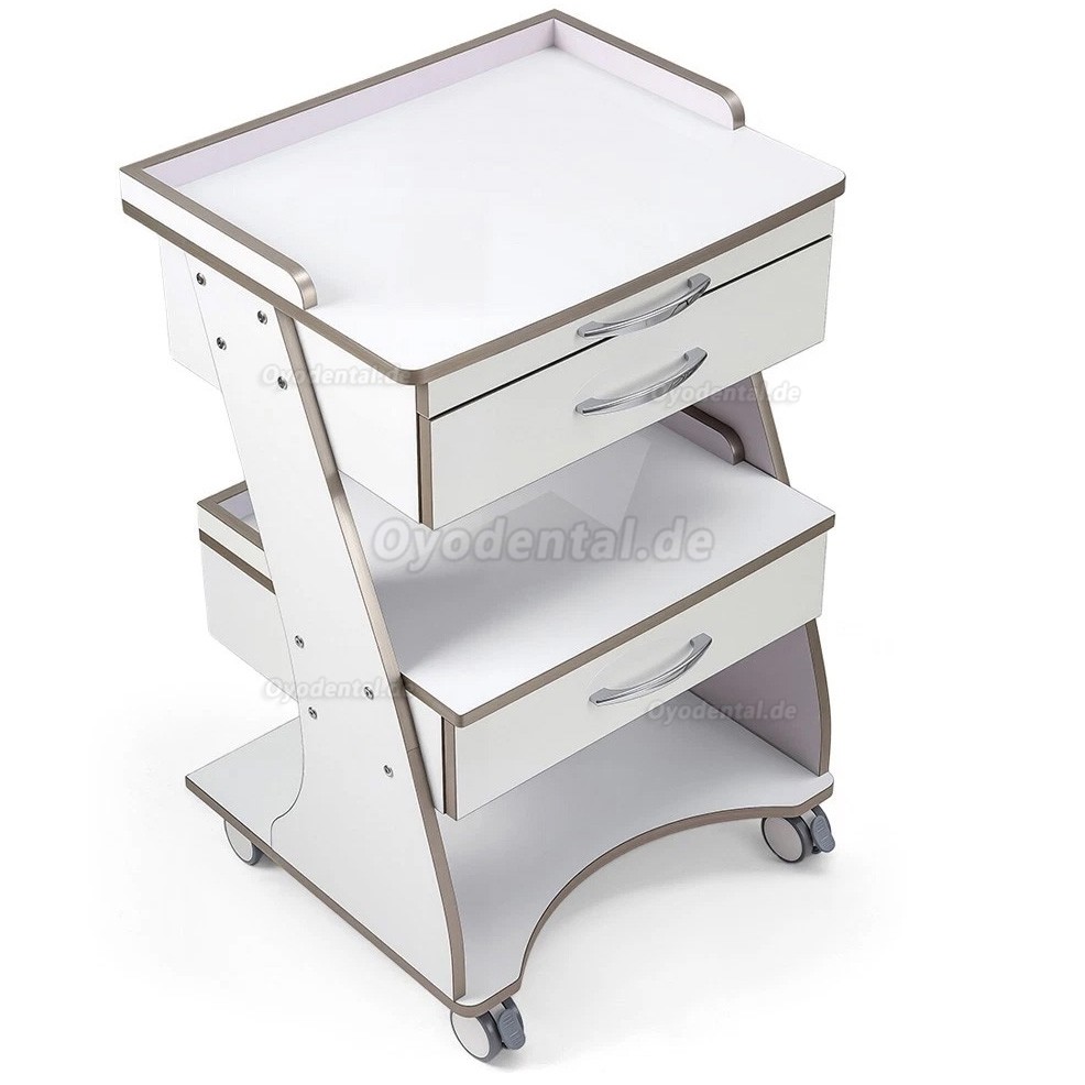 Dentech G06 Dentalwagen Instrumentenwagen mit Instrumententablett Doppelschublade Stauraum